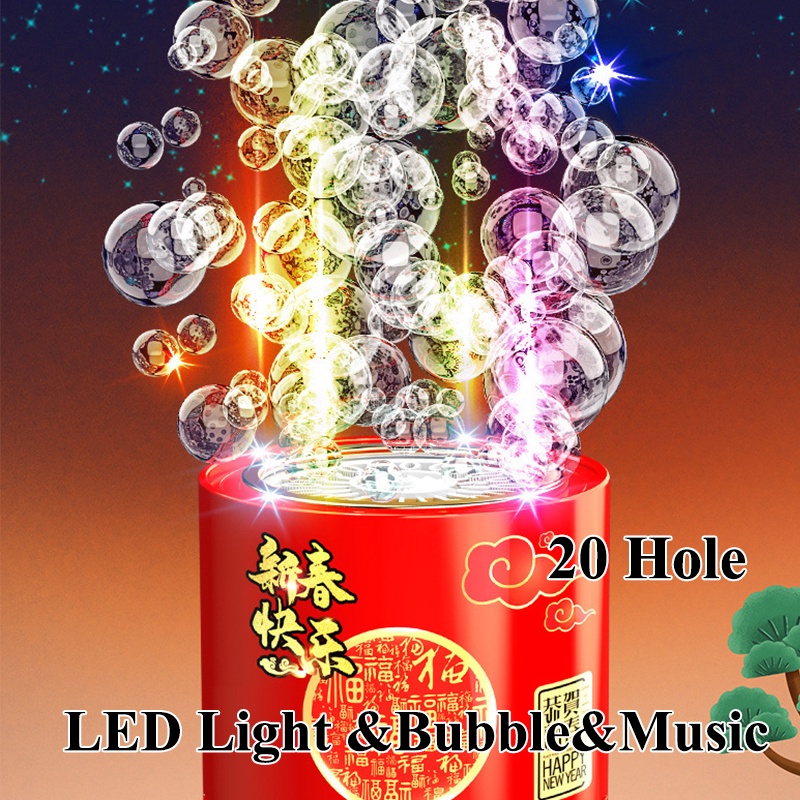 Máy Thổi Bong Bóng Pháo Hoa Có Đèn Sạc usb Trang Trí Năm Mới