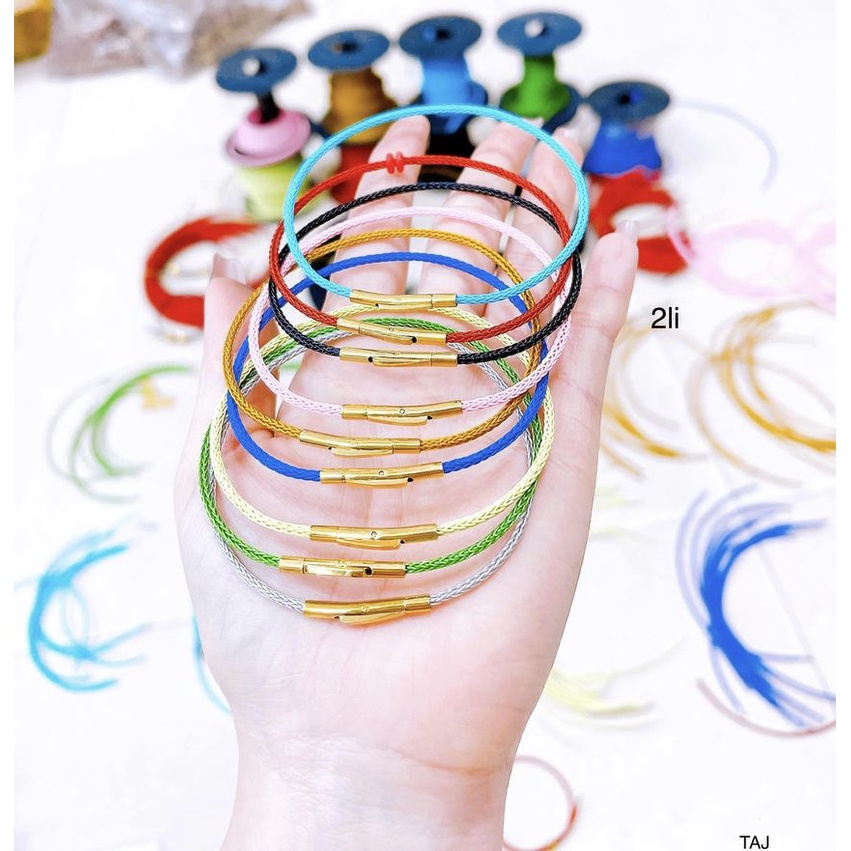 Vòng tay dây thép - dây cáp xỏ đá