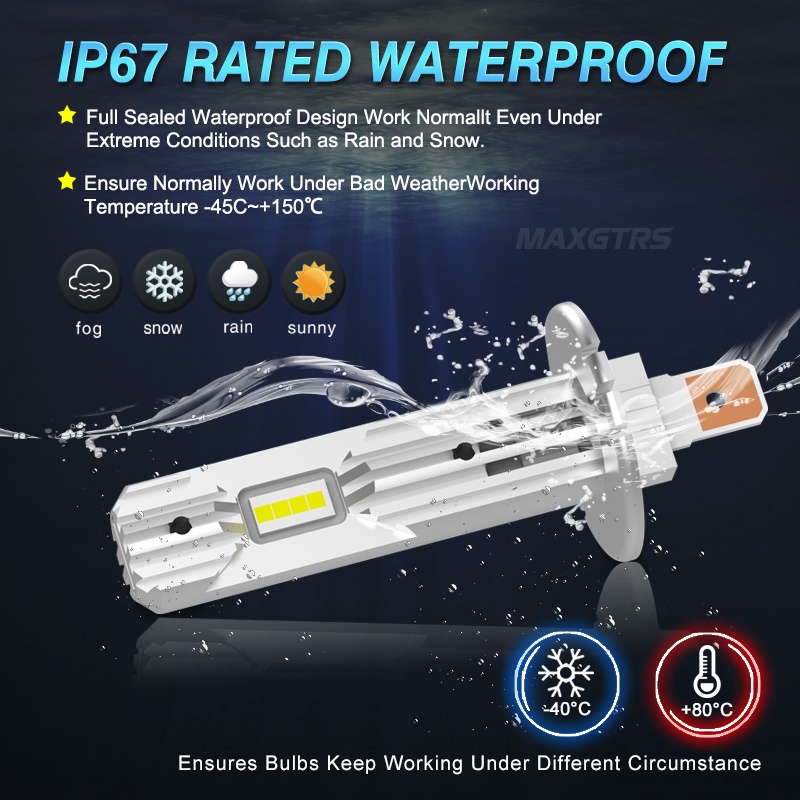 Set 2 Đèn led H1 60w DC 10V-18V 6500K / 4300K Ánh Sáng Trắng Dành Cho Ô Tô