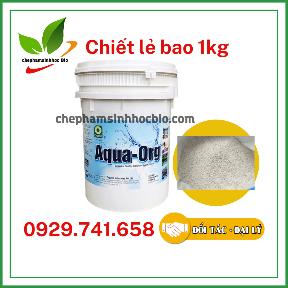 Bột hóa chất  Clorin 70% Aqua ORG - Ấn Độ. Túi 1kg