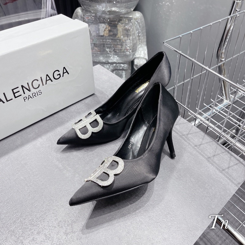 Cao Gót Balenciaga Đen Lụa Khoá Đá Full Size 35-39  -  By Anh Dinh Phuong