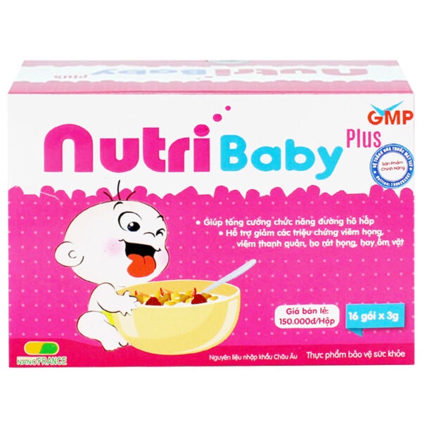 NutriBaby Plus, chuyên biệt dành cho trẻ viêm đường hô hấp trên. (hộp 16 gói)