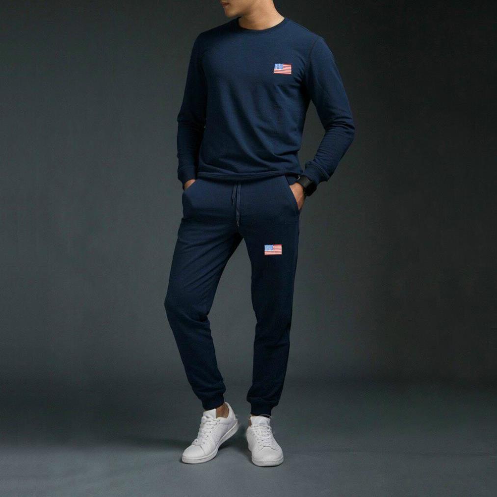 Bộ Quần Áo Nỉ VICENZO Dài Tay Nam Thu Đông Bo Gấu, Quần Dài Nỉ Nam, Áo Nỉ Nam Thu Đông 👑