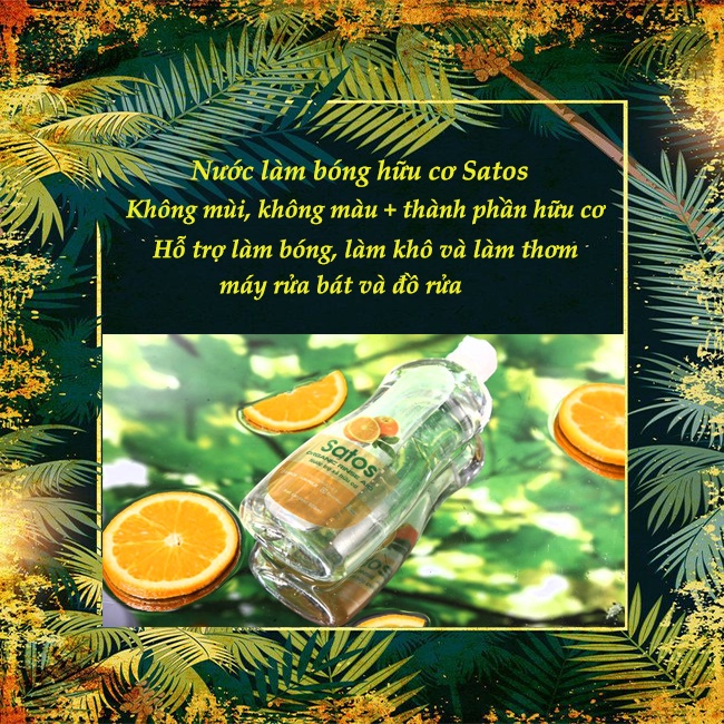 Nước làm bóng sinh học Satos 500ml - Dùng cho các dòng máy rửa bát - không mùi, không màu,an toàn cho sức khoẻ.