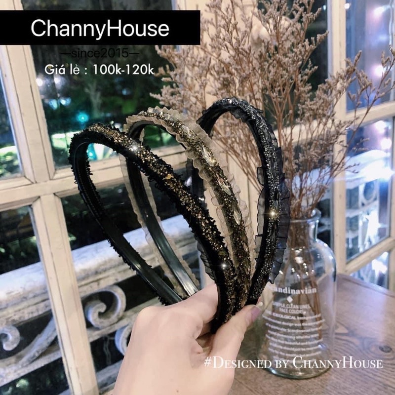 Channyhouse_Bờm/cài tóc lưới mix charm cao cấp bản mảnh dễ phối
