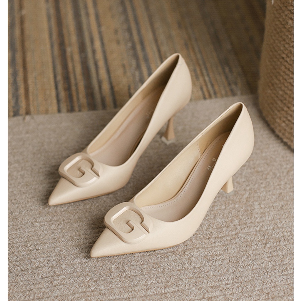 Giày Nữ Cao Cấp , Giày Cao Gót Nữ Mũi Nhọn, Đế Nhọn Cao 6P, Chất Liệu Da Mềm, Kiểu Dáng Trẻ trung, Thoải mái-DA769