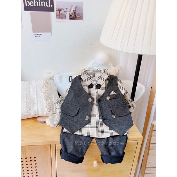 Set vest phong cách cho bé trai