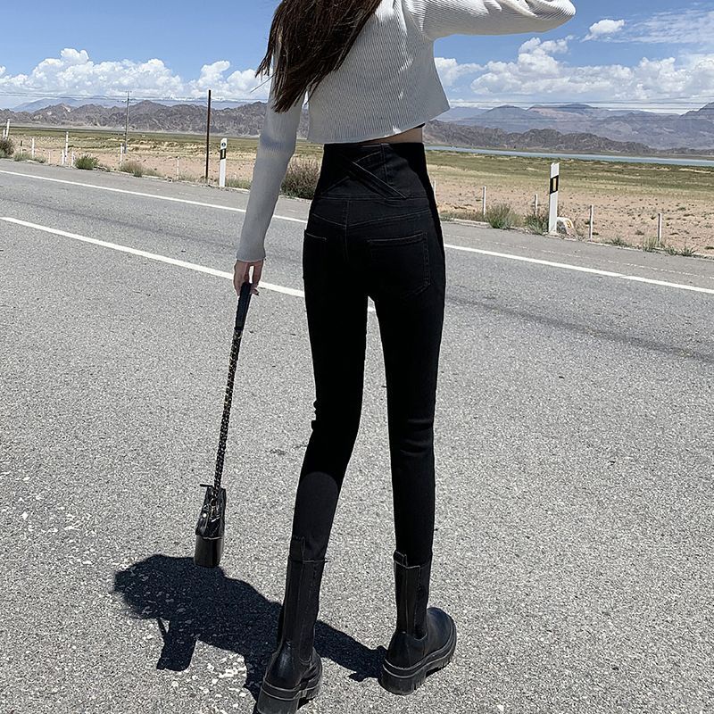 Quần jean JSC lưng cao dáng bút chì siêu co giãn thời trang thu đông cho nữ