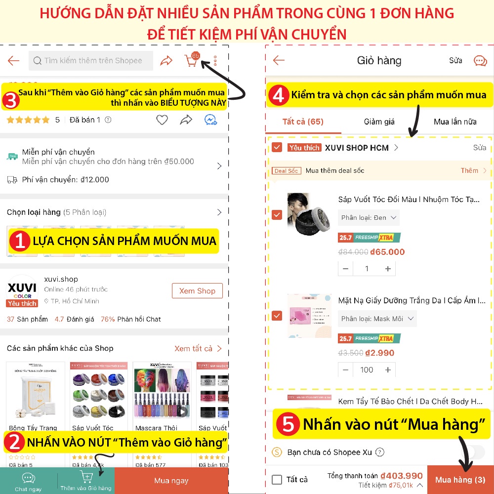 Son Nhuộm Tóc Bạc Thành Đen I Che Phủ Tóc Bạc Tạm Thời VDW 2 Màu Đen Và Nâu Đen Hair Stick XUVI SHOP