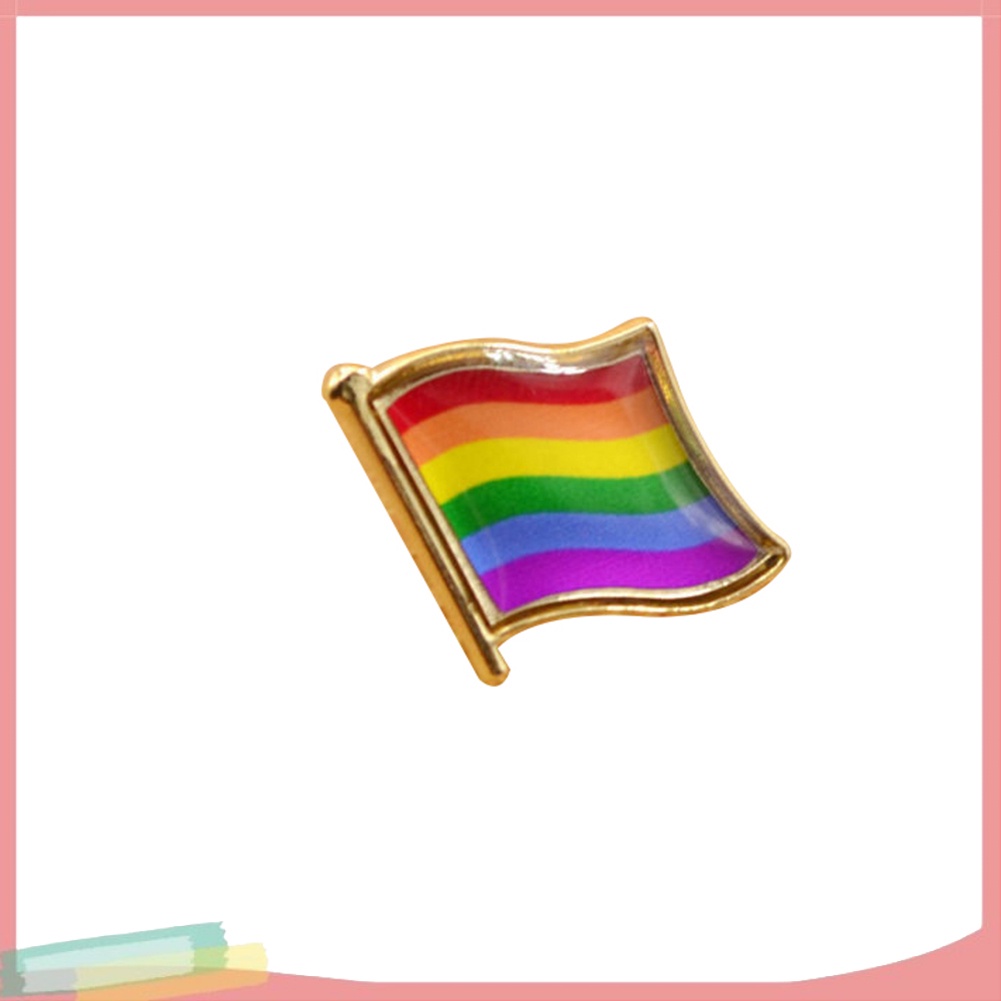 Huy hiệu cài áo hình lá cờ cầu vồng thời trang