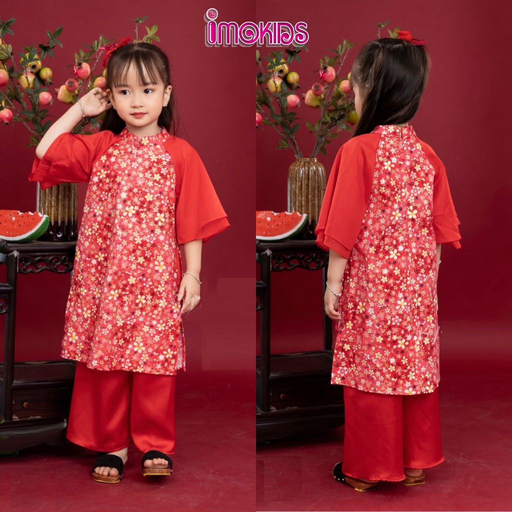 Áo dài bé gái 10-32kg June With Love, Oli River áo dài cách tân cho bé mặc tết xinh xắn, dễ thương T3