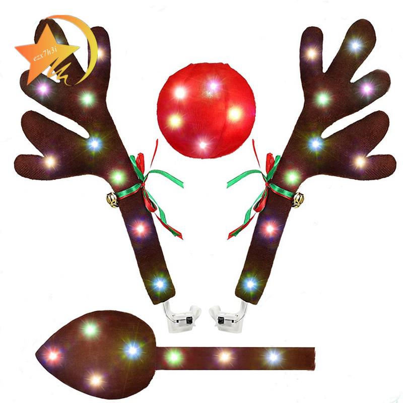 Sừng Hươu Có Đèn LED Trang Trí Xe Hơi Giáng Sinh