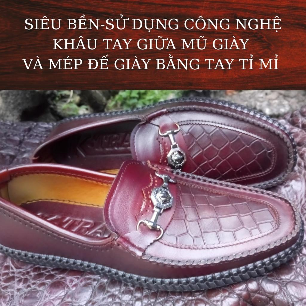 Giày lười nam mã K222,giày da cao cấp việt nam,chất liệu da bò nhập khẩu với 2 màu đen,nâu mận