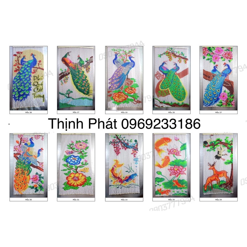 Màn rèm hạt chuỗi nhựa Trắng Trong. Màn hạt nhựa tranh công Trang Trí Phòng Khách(Làm theo yêu cầu Ib)