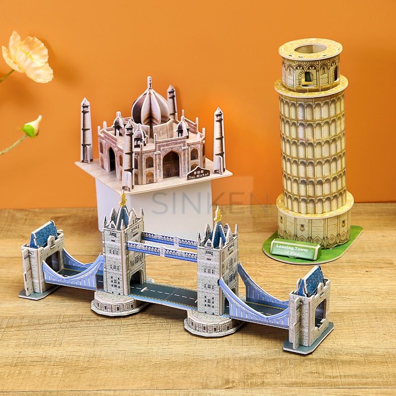 Mô hình 3D Kiến Trúc Nổi Tiếng Thế Giới, Đồ chơi phát triển trí tuệ cho bé, Bộ xếp hình tuổi 6+ giấy EPS 1690-14,13,10