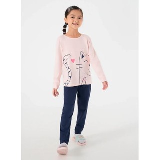 Bộ cotton dài tay mặc nhà bé gái Canifa