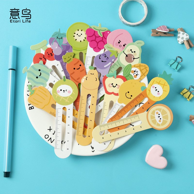 Set 30 Thẻ Đánh Dấu Trang Sách Hình Trái Cây Dễ Thương