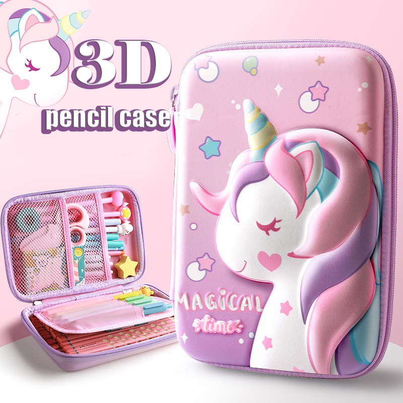 Túi Đựng Bút Bằng EVA Họa Tiết Hoạt Hình 3D Dễ Thương Cho Học Sinh