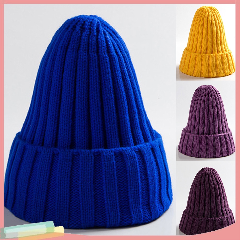 Mũ Trùm Đầu Màu Trơn Chất Liệu Cotton Trang Trí Bóng Lông Xinh Xắn Cho Nữ