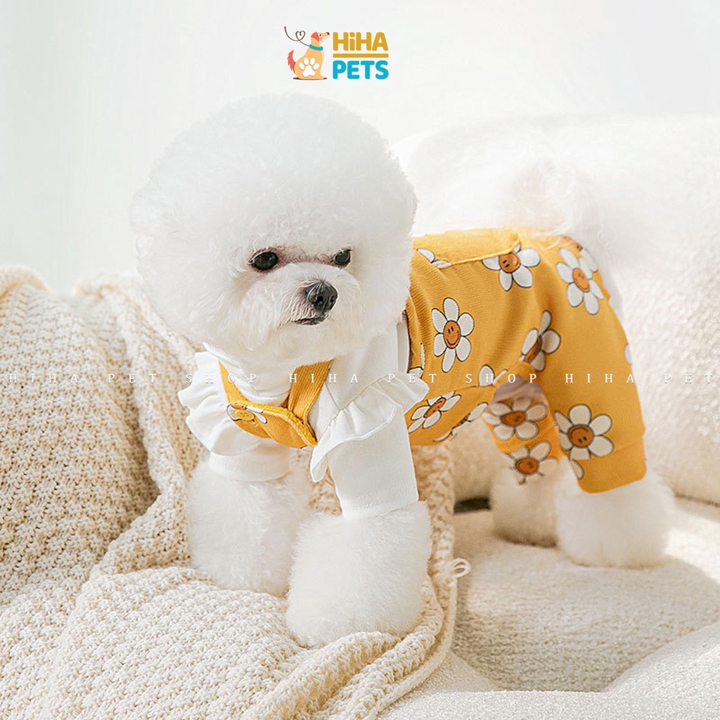 Jump Cho Chó Mèo Họa Tiết Bông Hoa, Áo Ấm Cho Chó, Quần Áo Mùa Đông Cho Thú Cưng hihapet