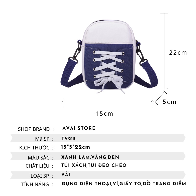 Túi xách vải đeo chéo thời trang trẻ trung giá rẻ hàn quốc AVAISTORE TV215