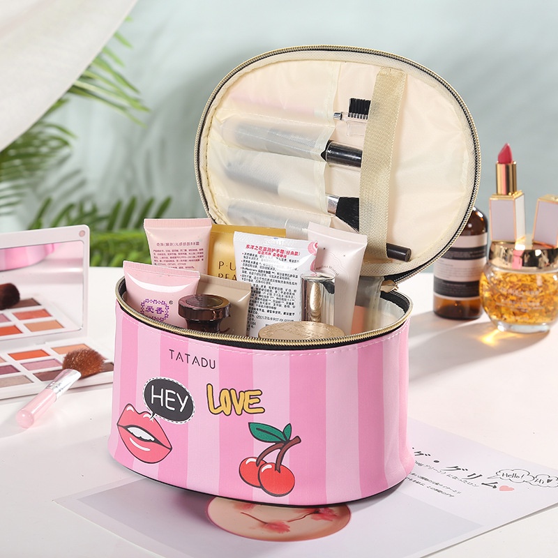 Túi Đựng Mỹ Phẩm Họa Tiết Kẻ Sọc Thời Trang Cho Nữ