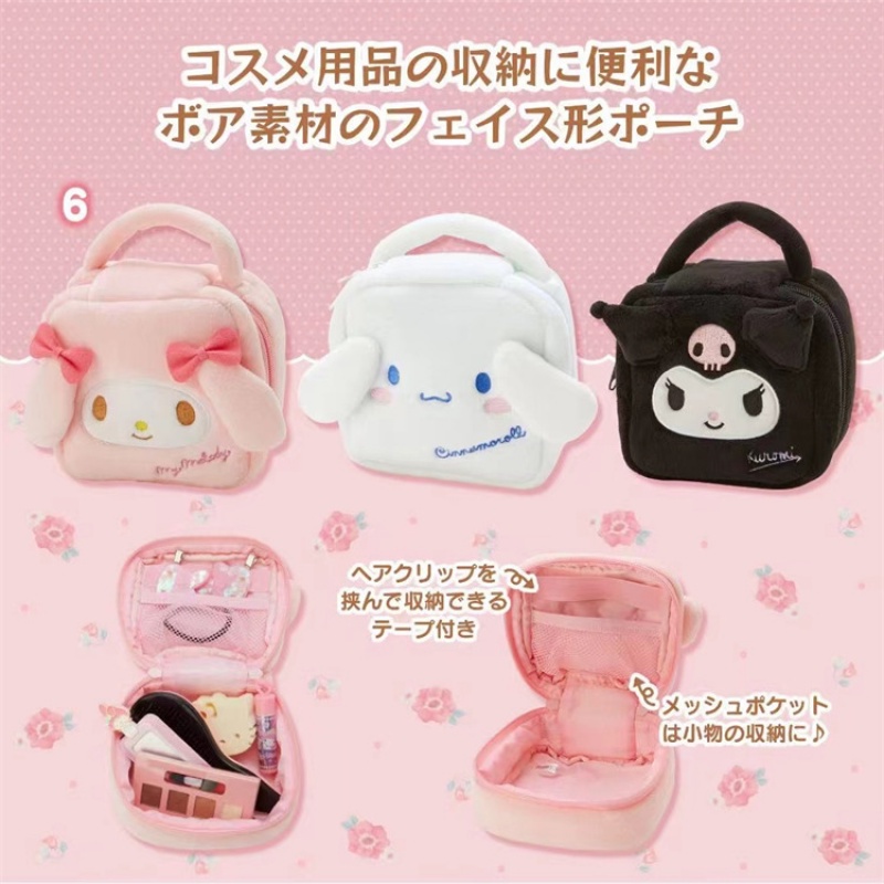 Sanrio Túi Đựng Mỹ Phẩm Bằng Vải Bông Họa Tiết Thỏ Cinnamoroll Dễ Thương Thời Trang Cho Nữ