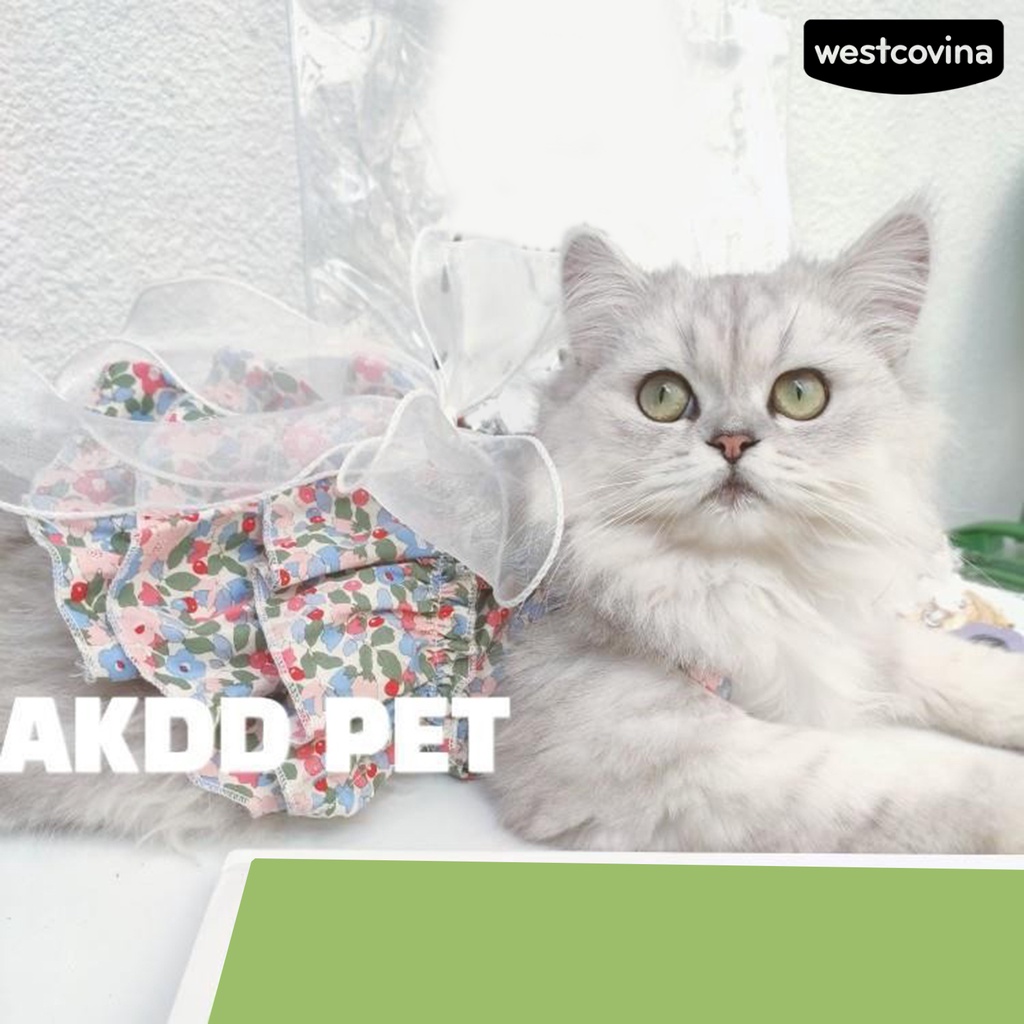 [Hot]♝Đầm Vải Cotton Siêu Mềm In Hoa Xinh Xắn Thời Trang Cho Thú Cưng