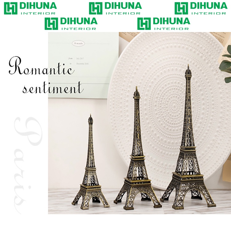 Mô hình tháp Eiffel kim loại, đồ decor trang trí để bàn, kệ tụ kệ sách, phòng khách phòng làm việc, làm quà tặng