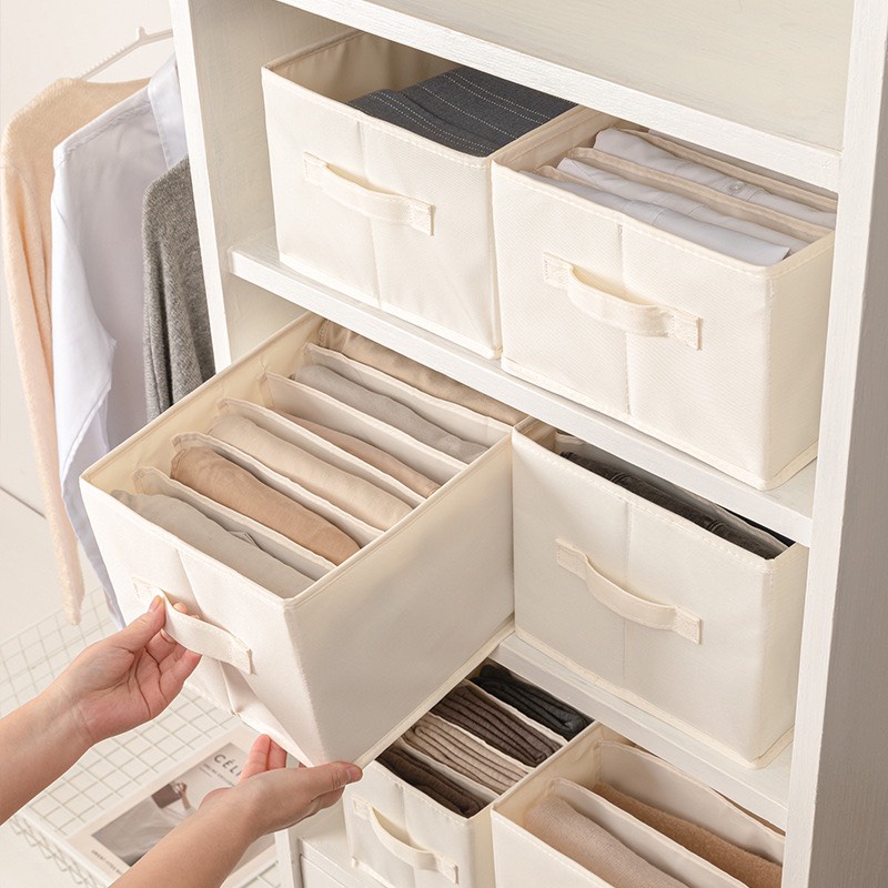 Hộp đựng quần áo chia ngăn Túi đựng quần áo gấp gọn hộp đựng đồ đa năng túi vải đựng đồ tiện ích chia ngăn kéo tủ nhựa