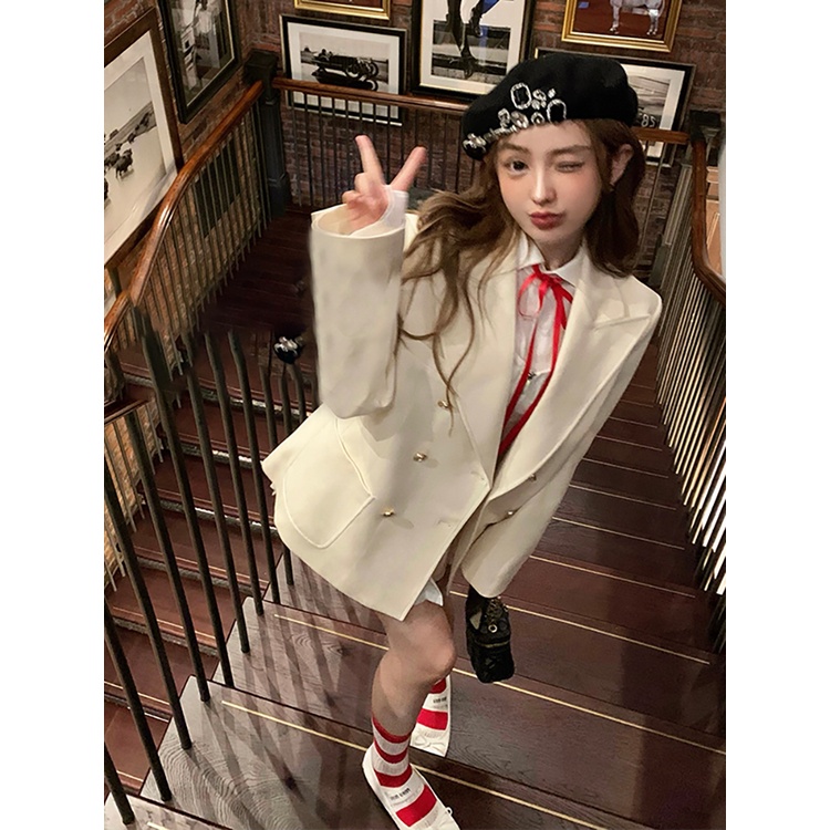 (Hàng Đẹp)Ảnh thật 5 hình cuối-HC759.Áo blazer đồng phục nữ sinh phong cách Hàn Quốc