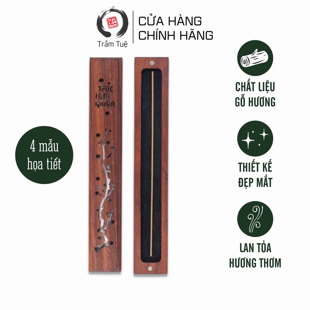 Khay đốt trầm tăm làm bằng gỗ hương với thiết kế hoa văn tinh xảo và nhiều mẫu họa tiết