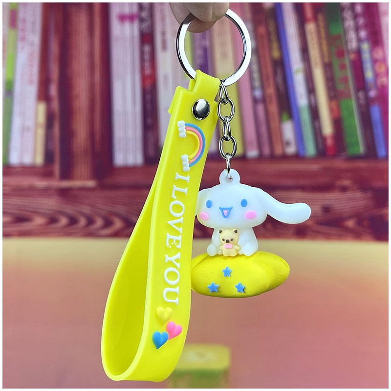 Móc Khóa Cao Su Mềm Hình Búp Bê Hoạt Hình Mới