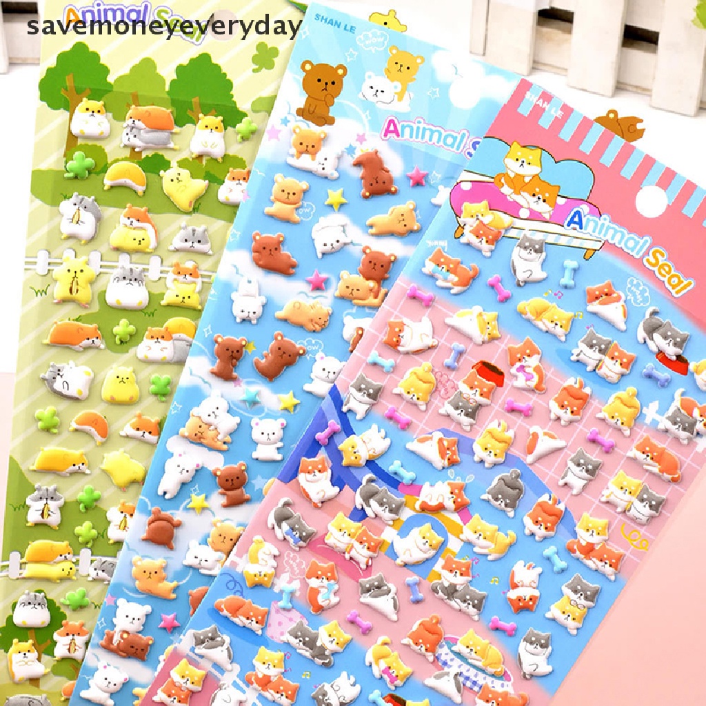 Sticker Dán Trang Trí Nhật Ký / Nhật Ký Hình Chim Cánh Cụt / Gấu Trúc / Chim Cánh Cụt