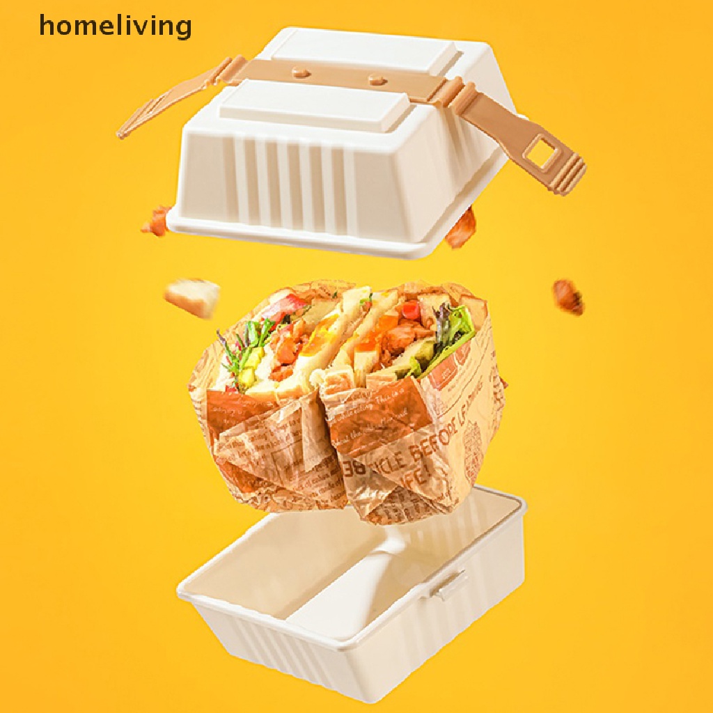 1 Hộp Đựng Bánh Burger 19CM Có Nắp Đậy Chống Rò Rỉ Tiện Dụng Mang Theo Du Lịch Dã Ngoại