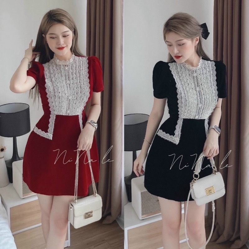 Đầm nhung 2 da cao cấp sang chảnh