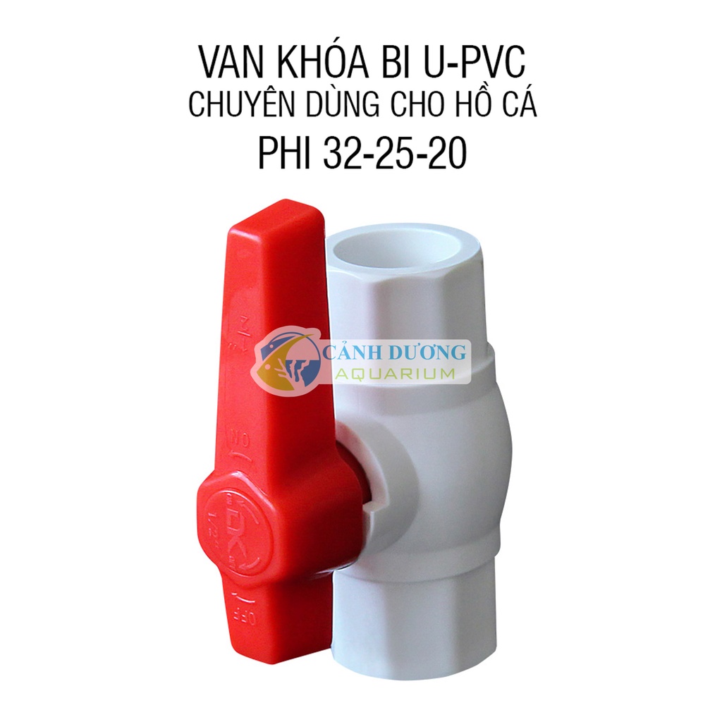 Van khóa ống U-PVC Phi 32-25-20 chuyên dùng cho hồ cá