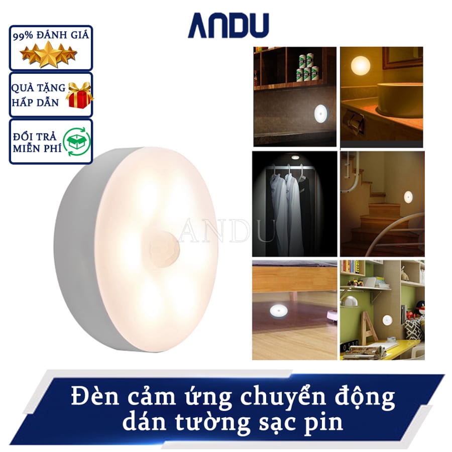 Đèn Cảm Ứng Chuyển Động Đèn Led Dán Tường Cảm Biến Thông Minh Tự Động Sáng Gắn Tủ Quần Áo Hành Lang