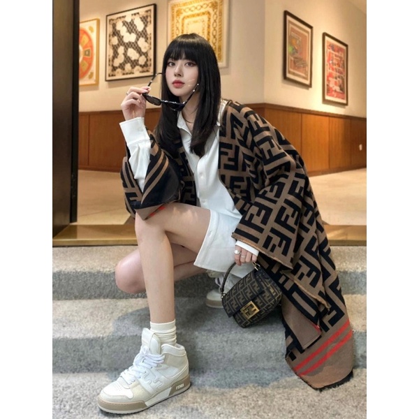 Áo choàng FD cao cấp dạ dày dặn , áo choàng nữ Thu đông 2023