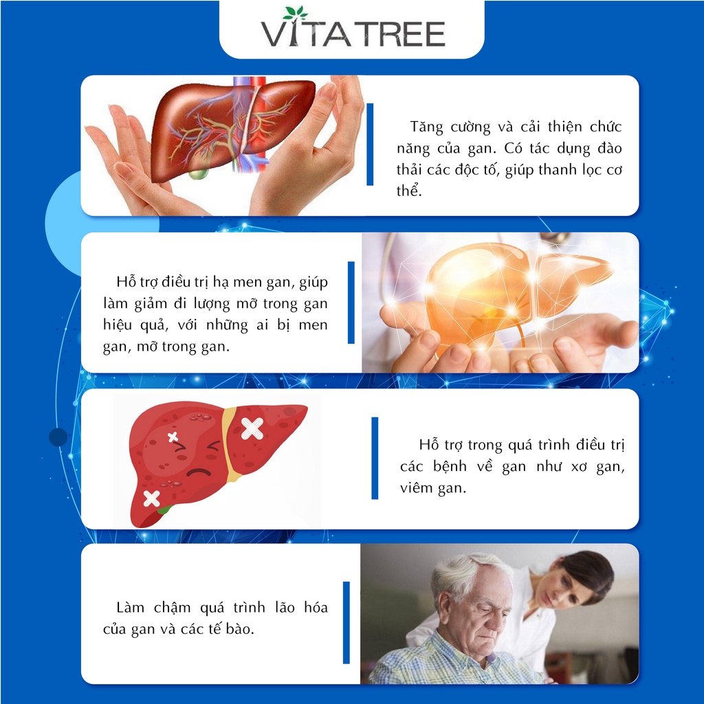 Viên uống thải độc phổi Vitatree Lung Detox 60 viên, Viên uống thải độc gan Vitatree Super Liver Detox bảo vệ gan 100 vi