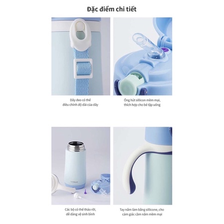 Bình nước giữ nhiệt cho trẻ em Lock&Lock Cozy Kids Straw Tumbler LHC4236