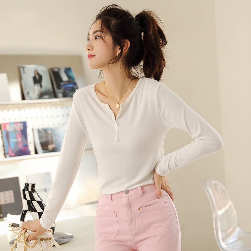 IELGY   IELGY Áo Thun Dệt Kim Tay Dài Cổ Cao Ôm Dáng Thời Trang Cho Nữ