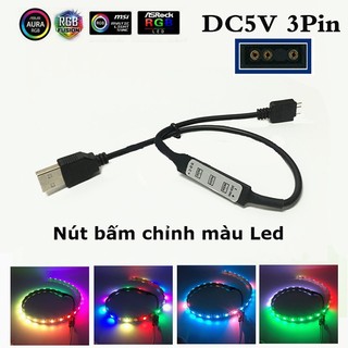 Mạch điều khiển đèn led argb 5v 3pin 3 nút bấm cáp usb