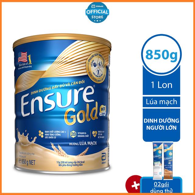 [Chính Hãng] Sữa bột Ensure Gold Lúa mạch (HMB) 850g