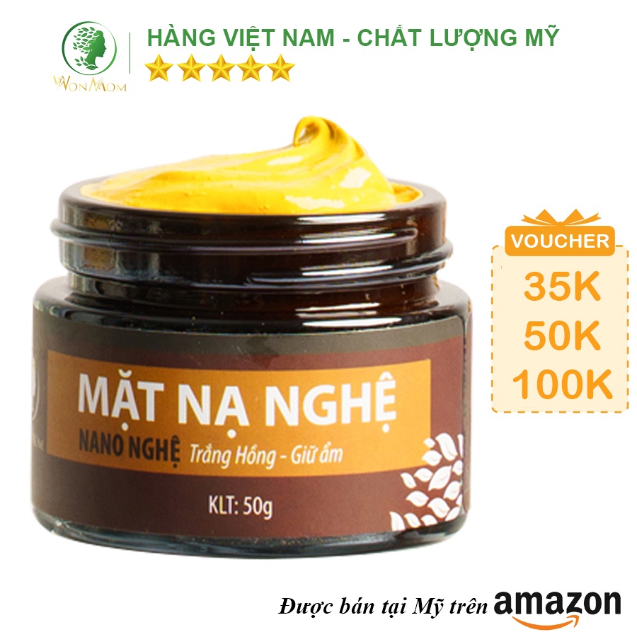   Mặt Nạ Nghệ Hữu Cơ Se Khít Chân Lông, Mờ Thâm, Liền Sẹo, Sáng Da Wonmom 50g