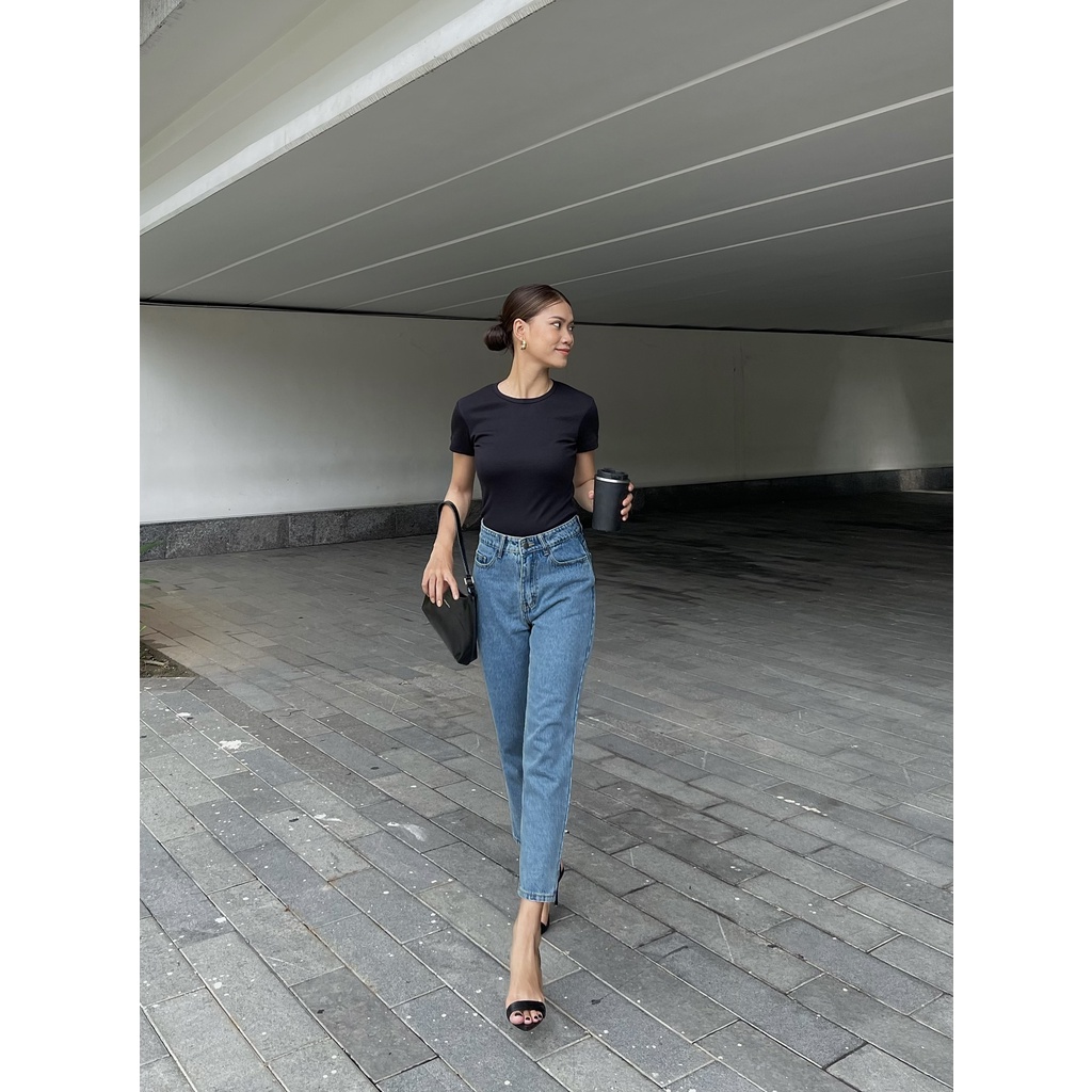 Quần Jeans Lưng Cao Nữ  Momfit Jeans Các Màu Thời Trang - Local brand Hashtagem ( MFJ-02/2C/03/07)