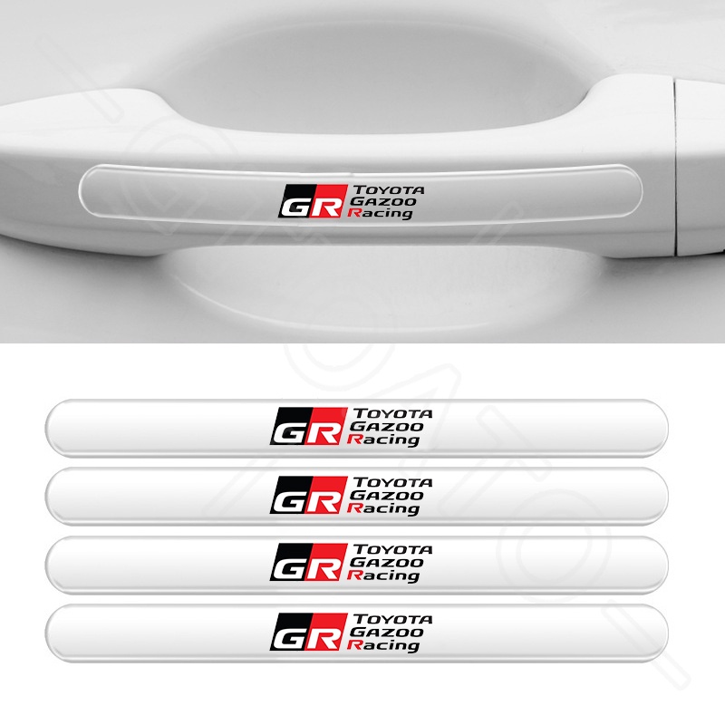 GTIOATO Cho Toyota GR Miếng Dán Tay Nắm Cửa Ô Tô Trong Suốt Miếng Dán Hõm Cửa Ô Tô Chống Xước Trầy Xe Hơi Dán Xe Trang Trí ô Tô Cho Toyota CHR Raize Corolla Cross Rush Fortuner Yaris Innova Vios Prius C Wigo Sienta Land Cruiser 200