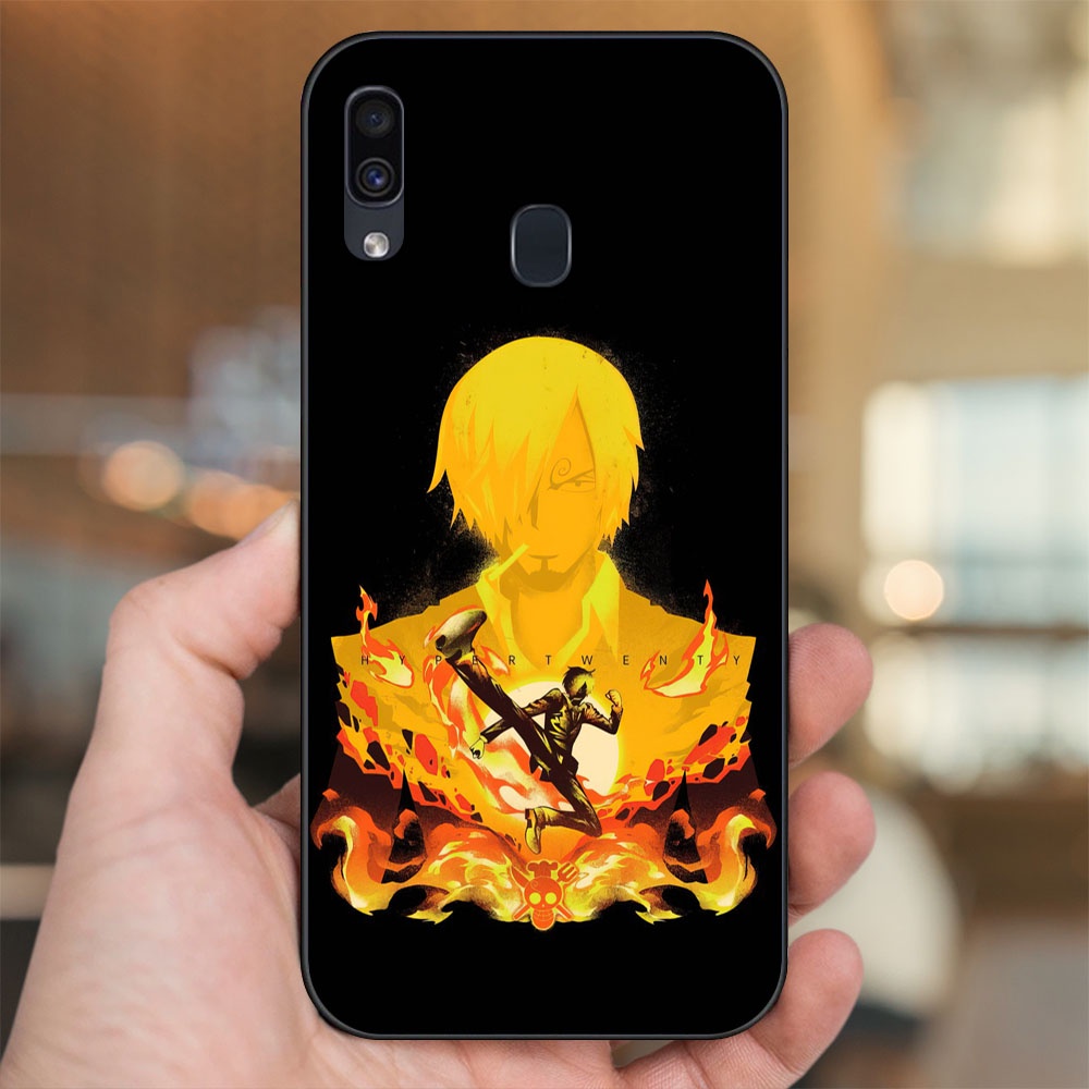 Ốp lưng Samsung A20, A30, A40, M20 viền đen in hình Sanji One Piece Đảo Hải Tặc