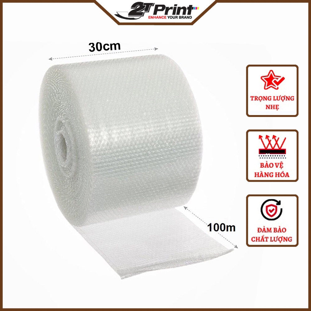 Cuộn Xốp Hơi Chống Sốc Bọc Hàng Dễ Vỡ, 20cm, 30cm x 100m Màng Bóng Khí Chất Lượng Cao, Bền Bỉ, Bảo Vệ Gói Hàng