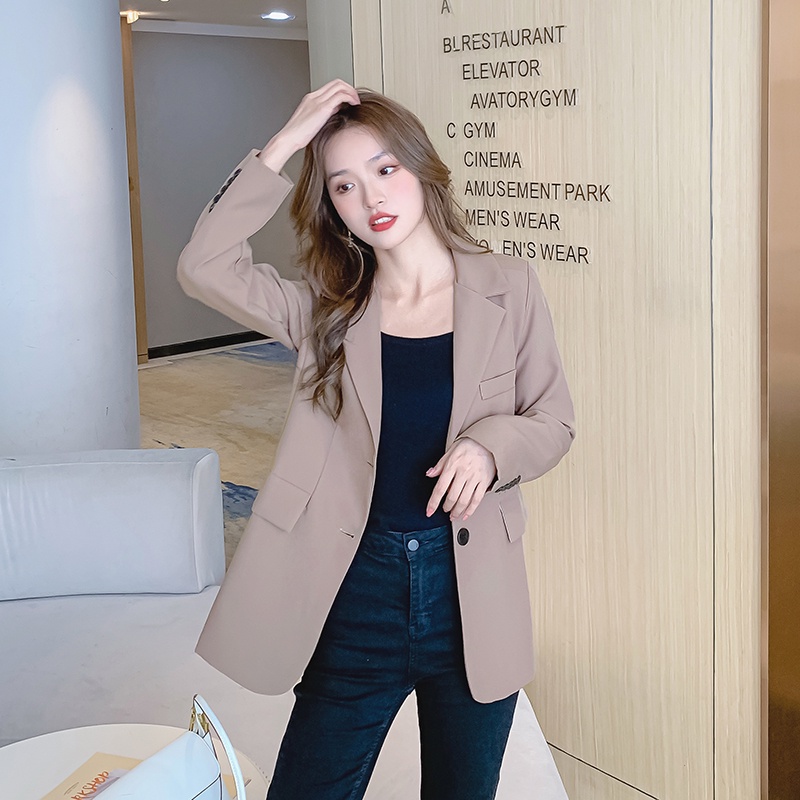 Áo khoác blazer MULTIPLICATION dáng gọn gàng nhiều màu sắc tùy chọn thời trang thu đông Hàn Quốc 2021 mới cho nữ